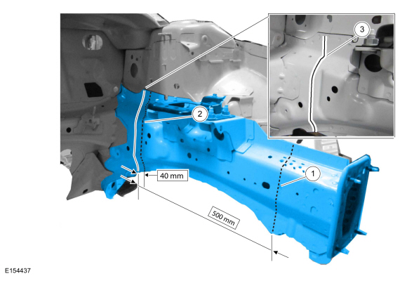 Ford Fusion. Front Side Member Section. Removal and Installation