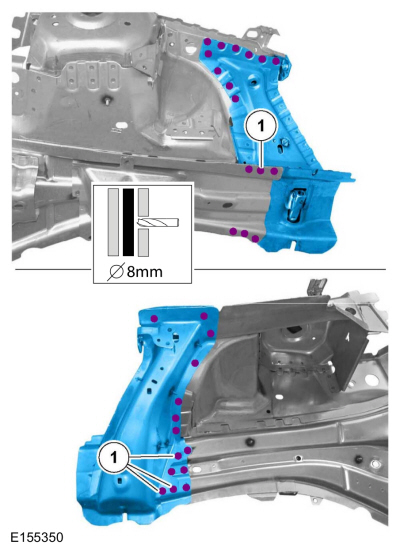 Ford Fusion. Front Side Member Section. Removal and Installation