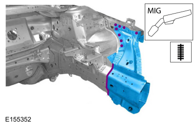 Ford Fusion. Front Side Member Section. Removal and Installation