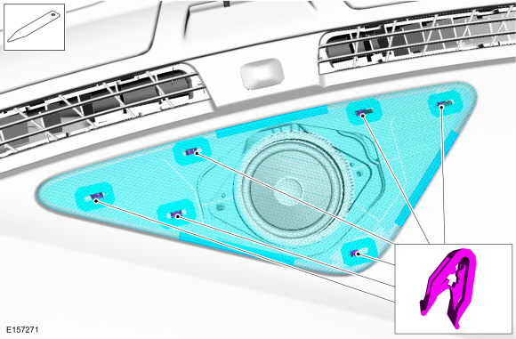 Ford Fusion. Instrument Panel Center Speaker. Removal and Installation