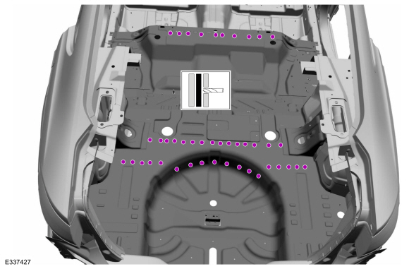 Ford Fusion. Rear Floor Panel. Removal and Installation