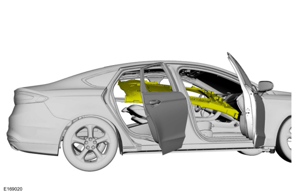 Ford Fusion. Roof Opening Panel Frame. Removal and Installation