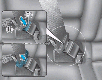 Hyundai Ioniq. Rear center seatbelt (3-point rear center seat belt)