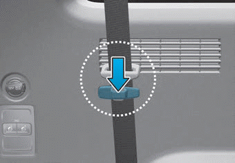 Hyundai Palisade. Stowing the rear seat belt