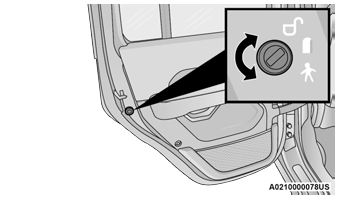 Jeep Wrangler. Child-Protection Door Lock System — Rear Doors