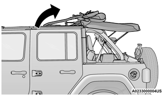 Jeep Wrangler. Lowering The Soft Top Into Sunrider® Position