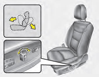 Push the control switch forward or backward to move the seatback to the desired