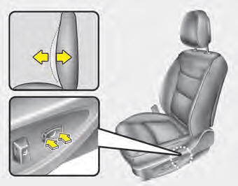 The lumbar support can be adjusted by pressing the button.