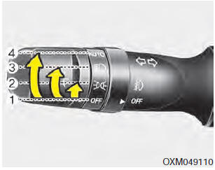 The light switch has a Headlight and a Parking light position.