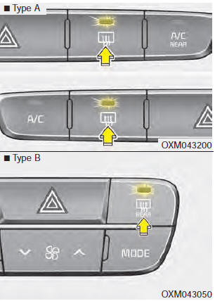 The defroster heats the window to remove frost, fog and thin ice from the rear