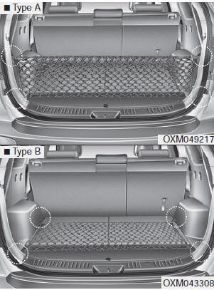 To keep items from shifting in the cargo area, you can use the holders located