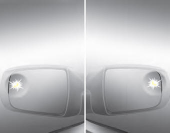 If a vehicle is detected within the boundary of the system, a yellow warning