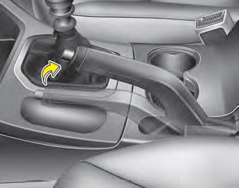 Check the stroke of the parking brake by counting the number of “clicks’’ heard