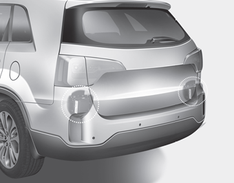 The sensors are located on inside of the rear bumper.