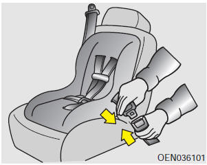 To install a child restraint system on the outboard or center rear seats, do