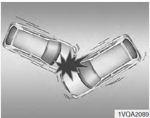 In an angled collision, the force of impact may direct the occupants in a direction