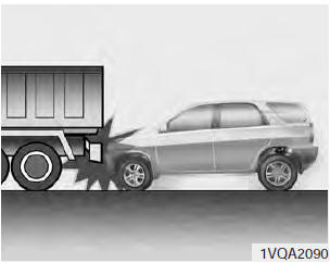 Just before impact, drivers often brake heavily. Such heavy braking lowers the
