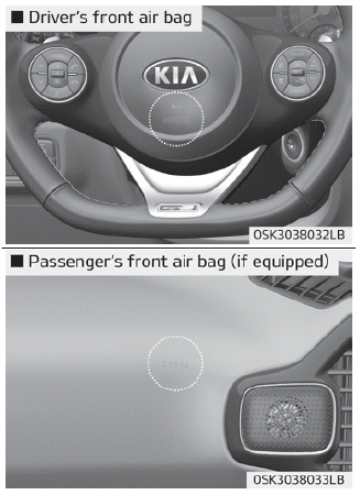 Kia Soul. Driver's and passenger's front air bag