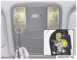 Kia Soul. Map lamp (Bulb type) bulb replacement