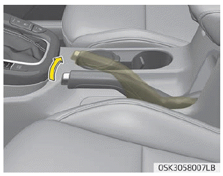 Kia Soul. Parking brake - hand type